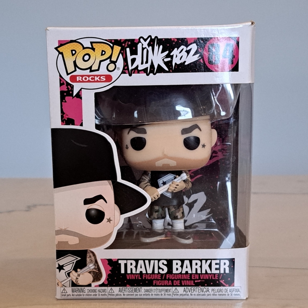 NIB Funko Pop Travis Barker 84 Blink 182 Drummer Pop Punk Band Action Figure